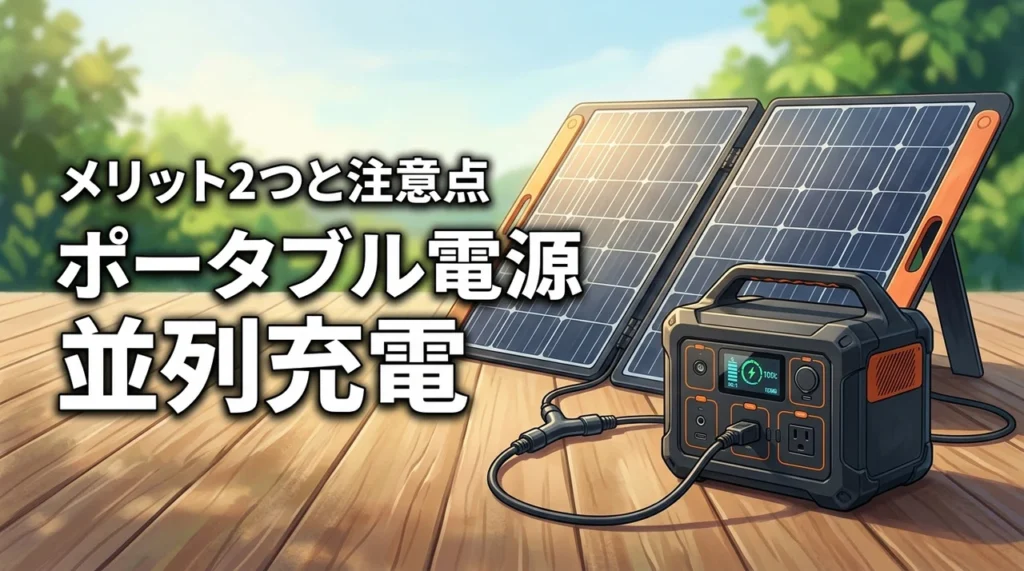 ポータブル電源とソーラーパネルの並列充電とは？2つのメリットと注意点